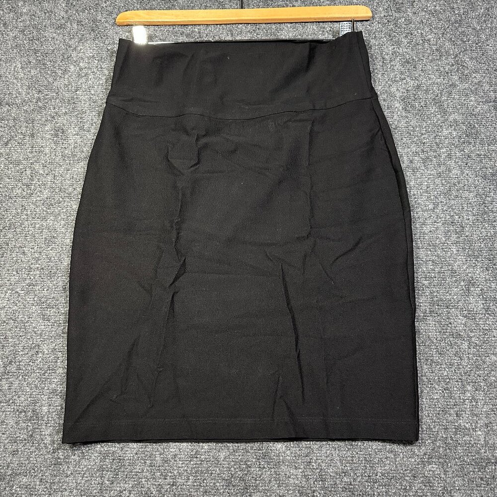 Eileen Fisher Skirt Women Small Black Stretch Pencil Elastic Waist Pull On Knit